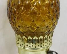 946 - Vintage Amber Glass Lamp 17" You are buying a used as-is electric/electronic item. We do not guarantee all components are present, and if it is not expressly stated, it is untested.