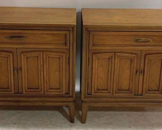 1316 - Pair Walnut Directoire Style Bedside Stands 24 x 26 x 17