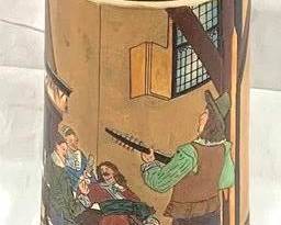 2178 - Vintage German Beer Stein w/ inlay lid 15.5" tall