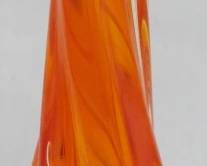 18 - Mid Century Orange Glass Vase 9"
