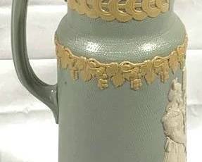 2132 - Vintage Villeroy & Boch German Beer Stein w/ inlay 16" tall - Mettlach #2930
