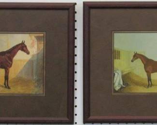 9116 - SET OF 2 STABLEMATES GICLEE BY J.F. HERRING 17 X 14.5