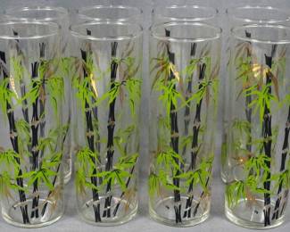 178 - 8 MCM Gay Fad Bamboo Tumblers 7"