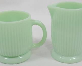 58 - Jadeite Creamer and Sugar 4.5"