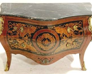 9761 - Marble Top 2 Drawer Chest - as is 32" x 48" x 24" cracked marble