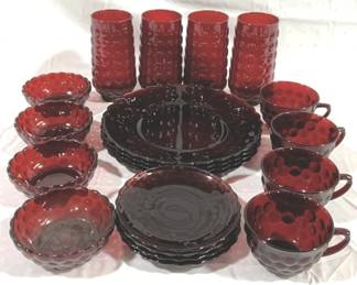 2017 - 20-piece Ruby Red Glass Dishes