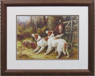 9119 - HUNTING DOGS PRINT BY J HARDING 25.5 X 21