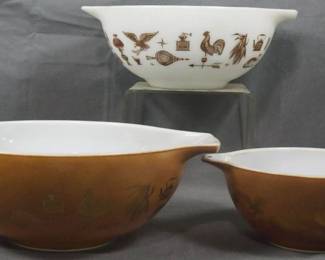 171 - 3pc Pyrex Early American Mixing Bowl Set