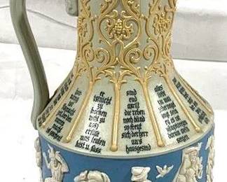 2111 - Vintage Villeroy & Boch Mettlach German Beer Stein 15" tall - w/ lid