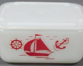 164 - McKee Red Sailboat Refrigerator Box 2x5x4