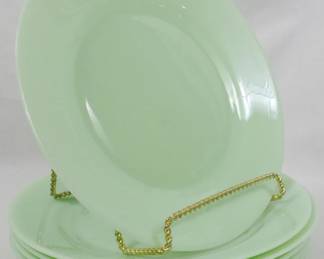 98 - 7 Jadeite 10.5" Dinner Plates