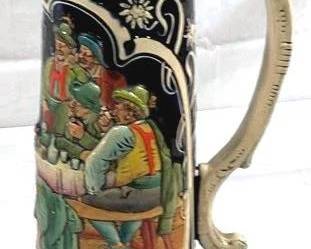 2076 - Vintage German 4L Beer Stein w/ lid 20" tall - made in Germany