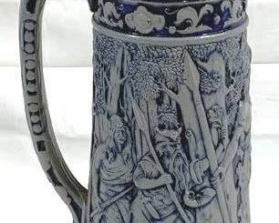 2050 - J.W. Remy 939 Lidded Stein, made in Germany 17" tall