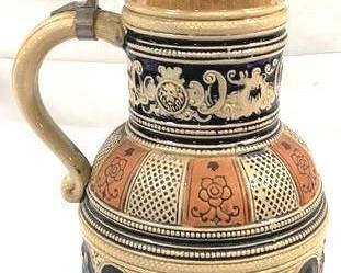 2059 - Vintage Marzi & Remy German Beer Stein w/ lid 14.5" tall - made in Germany