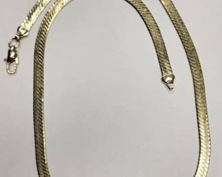 532 - 14k Gold Herringbone Necklace - 20"
