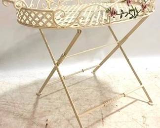 1387 - Metal Folding Oval Butler Table 25 x 33 x 21