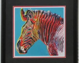 9018x - ZEBRA ENDANGERED SERIES GICLEE BY ANDY WARHOL 22.5 X 22.5