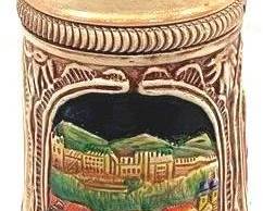 2165 - Vintage German Beer Stein w/ lid 8" tall