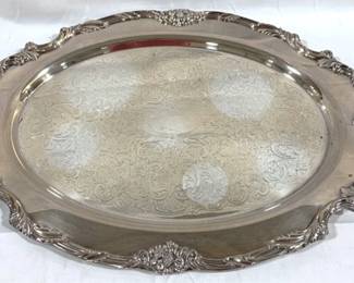 2025 - Reed & Baron Silver Plated Serving Platter "King Francis" 26 x 17