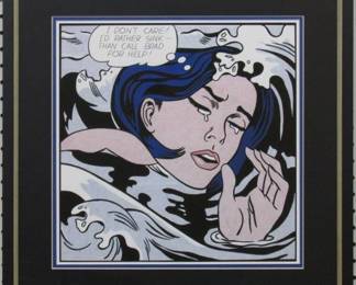 9065 - I DON’T CARE I’D RATHER SINK GICLEE BY ROY LINCHTENSTEIN 21 X 21