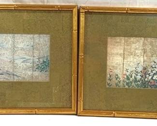 2029 - Pair of Oriental Framed Prints 21 x 14 each