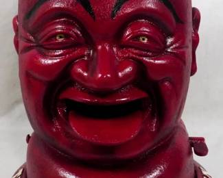 1066 - Huge Cast Iron Smilin' Sam Bank 13"