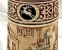 2189 - Vintage German Beer Stein w/ lid 16.5" tall