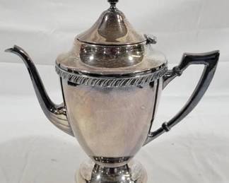 2004x - Silver on Copper Teapot by National 10" tall
