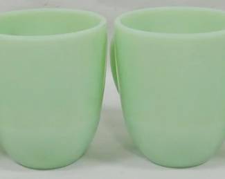 137 - 4 Jadeite Mugs 4"