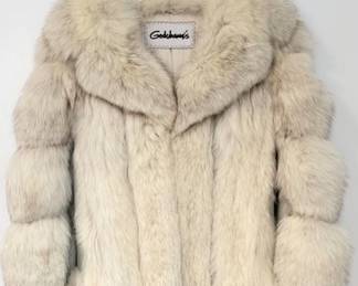 8108 - Godchaux's Vintage Fur Coat w/ leather trim sz: M-L does need repaired - it appears seam has come apart