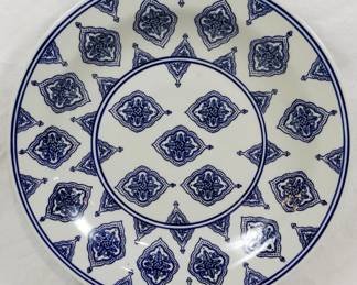 720 - Blue and White Transferware Platter 18"