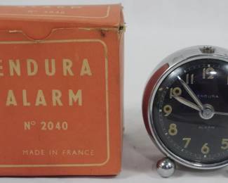 113 - Vintage Endura Alarm Clock w/ Box 2.5" You are buying a used as-is item. We do not guarantee all components are present, and if it is not expressly stated, it is untested.