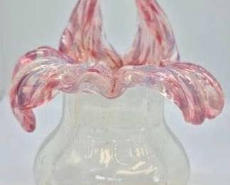 4063 - Stevens & Williams Art Glass Jack in Pulpit Vase 6"