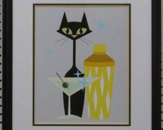 9122 - CAT & MARTINI PRINT 18.5 X 21.5