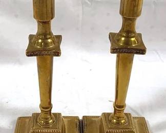 2020 - Pair of Brass Candle Holders - 9.25" tall