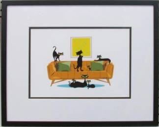 9105 - COUCH CATS 18.5 X 15