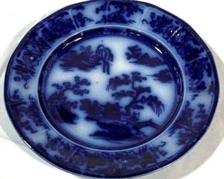 2357 - Early Flow Blue, Signed, 9.5"
