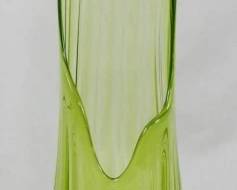 39 - LE Smith Avacado Ribbed 22.5" Swung Vase