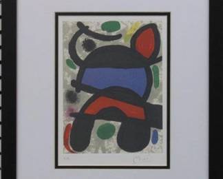 9096 - BEHIND THE MIRROR PRINT PLATE SIGN BY JOAN MIRO 14.5 X 17