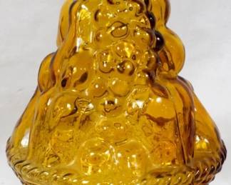 1037 - Vintage Empoli Amber Glass Vase 11"