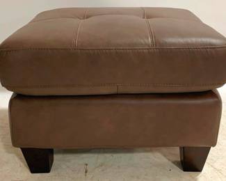 1271 - Leather Tuft Top Ottoman 18 x 25 x 20