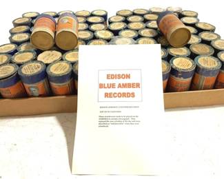 9729 - Lot of 93 Edison Blue Amber Cylinder Records