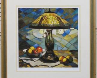 9025 - LAMP SIGNED VANGOGH LIMITED EDITION PRINT 22.5 X 23