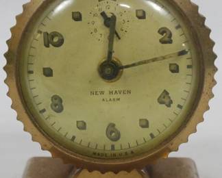 73 - New Haven Art Deco Alarm Clock 4" You are buying a used as-is item. We do not guarantee all components are present, and if it is not expressly stated, it is untested.