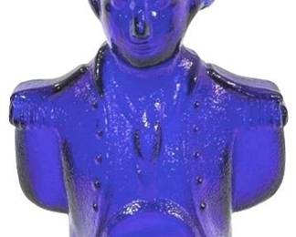 2429 - George Washington Cobalt Glass Bottle 9.5"