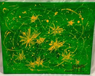 2683 - "Stars in Green Space" by Danny Ricketts on canvas 16 x 20