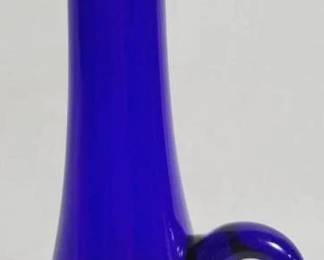 7176 - Cobalt Swung Vase w/ Handle 9.5"