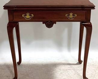 1206 - Queen Anne Lift Top Game Table w/ drawer 30 x 29 x 15 (30" open)