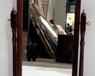 1223 - Tilting Dressing Mirror 62 x 24 damaged leg