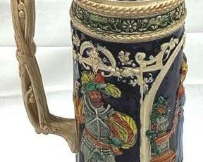 2123 - Vintage Gerz German Beer Stein - w/ lid 17" tall - 3L